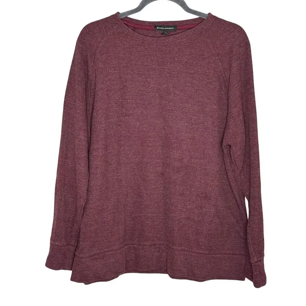 Banana Republic Maroon Red Crew Neck Pullover Sweater Long Sleeve Winter XL